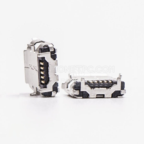 USB B Female Connector Micro 5 Pin SMT Type B Straight for PCB Mount