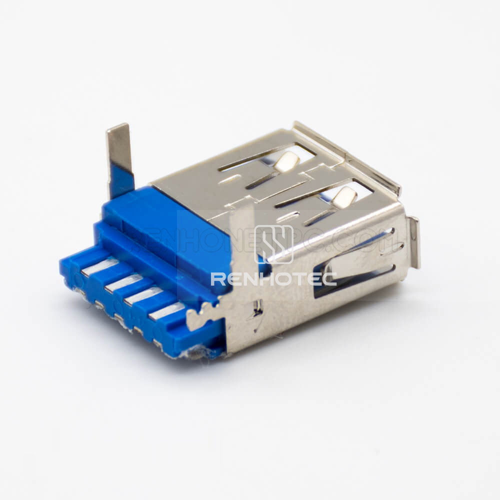 USB 3 type A Connector Female 180 Degree Solder Type for Cable Panel Mount