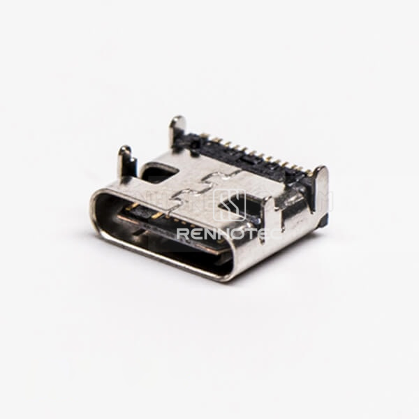 90 Degree USB Type C Female SMT Through Hole for PCB Mount