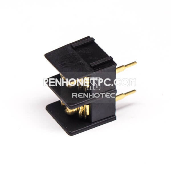 2 Position Barrier Terminal Block PCB Mount Straight Black