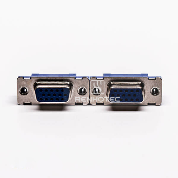 D-SUB 15 Straight Female High Density Blue Through Hole for PCB Mount