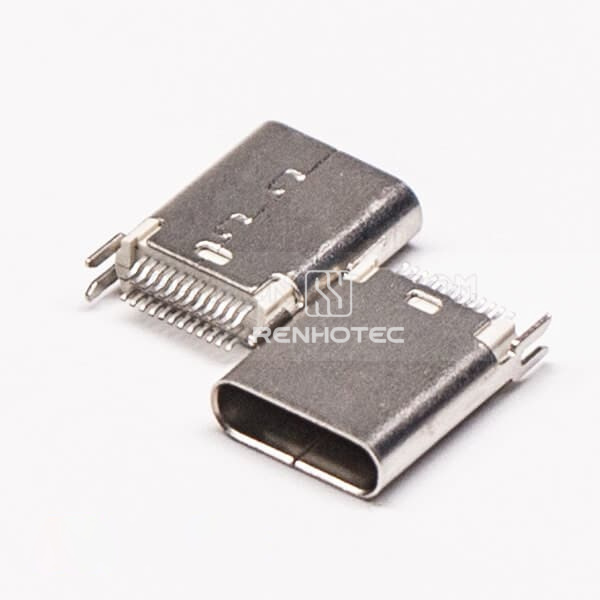 Type C 24 Pin Socket Straight 180 Degree Through Hole for PCB Mount