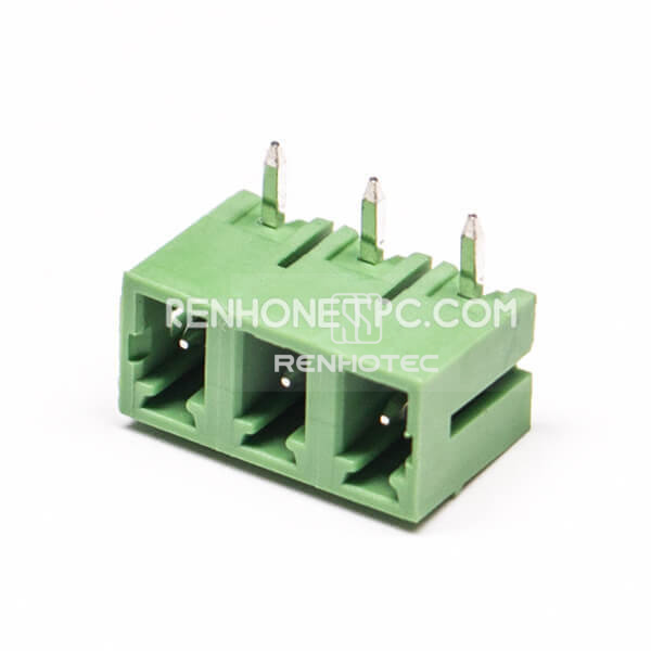 3 pin Terminal Block 90 Degree PCB Connector Plastic Green