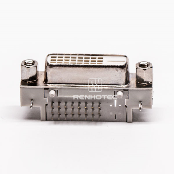 DVI-D 24+1 Female PCB Connector, White