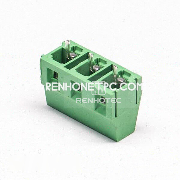 Screw in Terminal Block 3pin Sraight Green Through Hole PCB Mount Connector