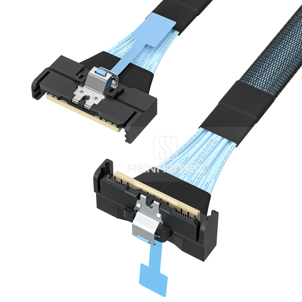 MCIO x8 Cable, Straight to right angle