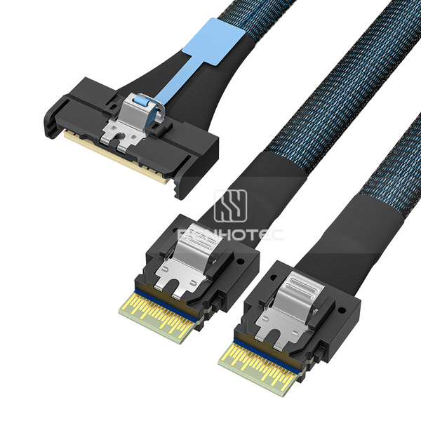 MCIO x8 to 2 x SlimSAS SFF-8654 4i Breakout Cable