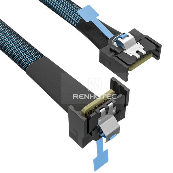 MCIO x4 Cable, Straight to right angle