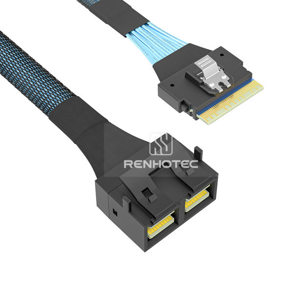 SlimSAS SFF-8654 8i to Mini-SAS HD SFF-8643 8i Cable