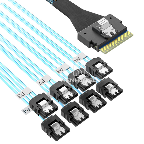 SlimSAS SFF-8654 8i to 8 x SATA Breakout Cable
