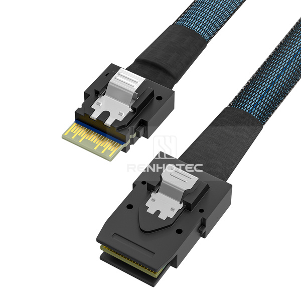 SlimSAS SFF-8654 4i to Mini-SAS SFF-8087 Cable