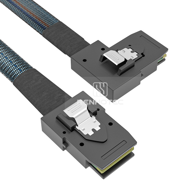 Mini-SAS SFF-8087 Cable, Straight to right bend