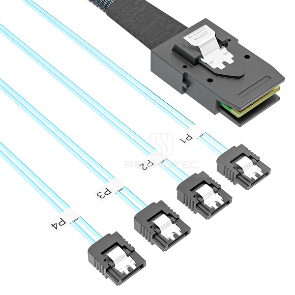 Mini-SAS SFF-8087 to 4 x SATA 7-pin Breakout Cable