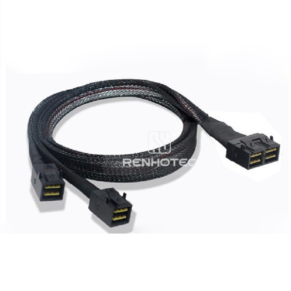 Mini-SAS HD SFF-8643 8i to 2 x SFF-8643 Breakout Cable