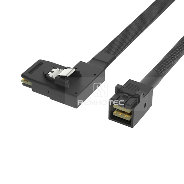 Mini-SAS HD SFF-8643 to SFF-8087 Cable, Right bend