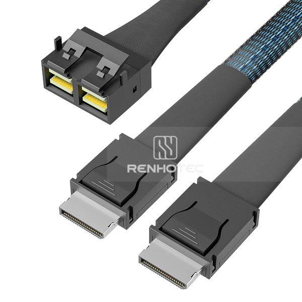 Mini-SAS HD SFF-8643 8i to 2 x OCuLink SFF-8611 Breakout Cable
