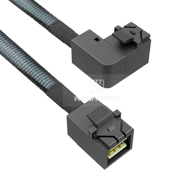 Mini-SAS HD SFF-8643 Cable, Left bend
