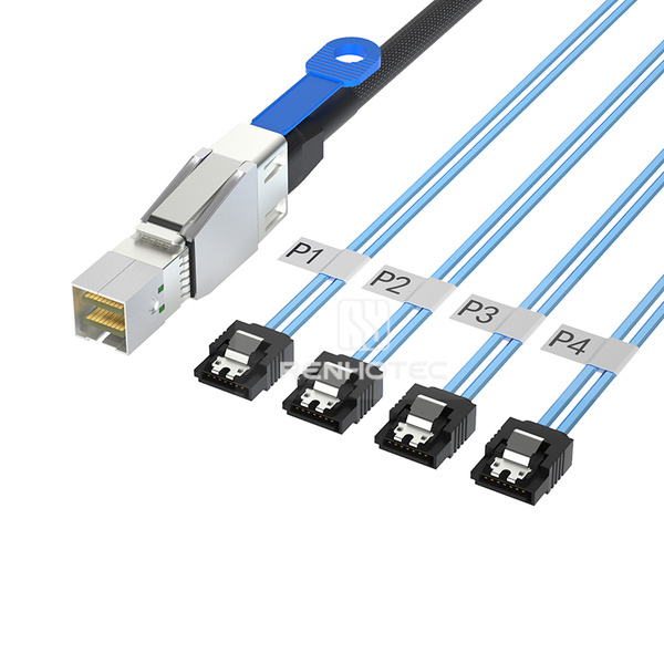 Mini-SAS HD SFF-8644 to 4 x SATA 7-pin Breakout Cable