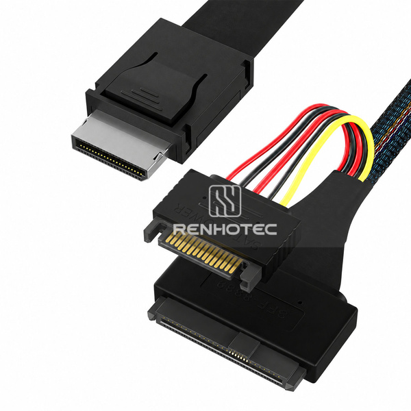 OCuLink SFF-8611 4i to U.2 SFF-8639 Cable, 15-pin power