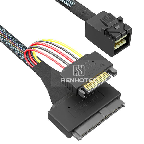 Mini-SAS HD SFF-8643 to U.2 SFF-8639 Cable, 15-pin power